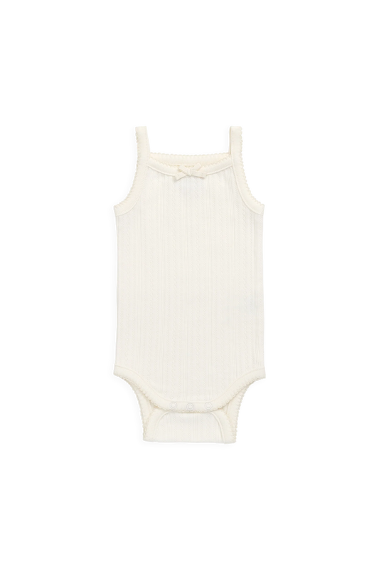 Organic Cotton Pointelle Singletsuit - Parchment