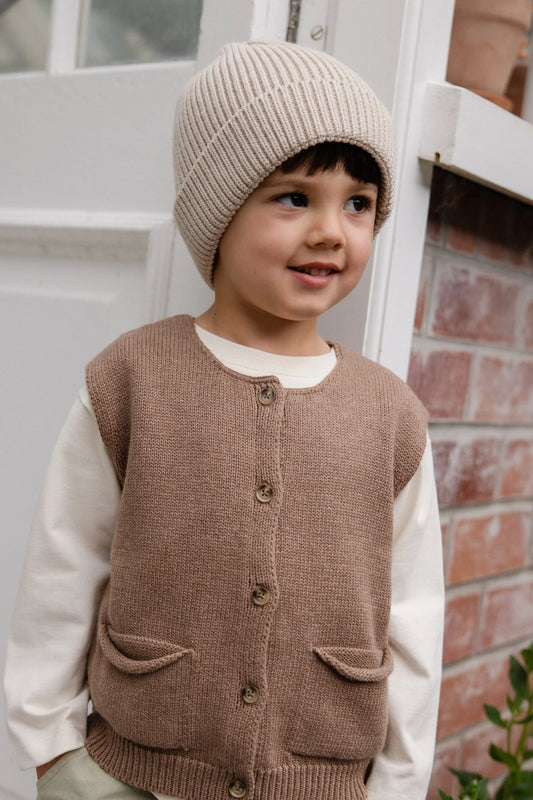 Leon Knitted Beanie-Oat