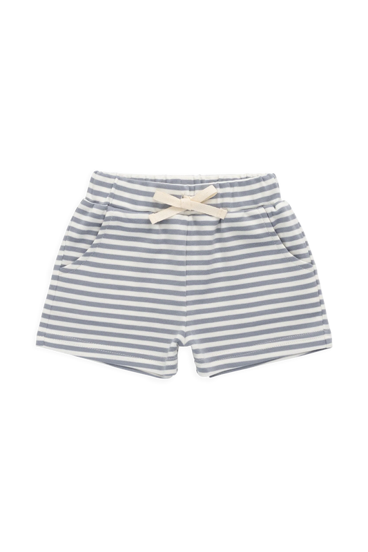 Pima Cotton Wesley Short-Narrow Stripe Dawn / Cloud