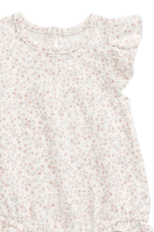 Organic Cotton Adrienne Playsuit - Posy Milk
