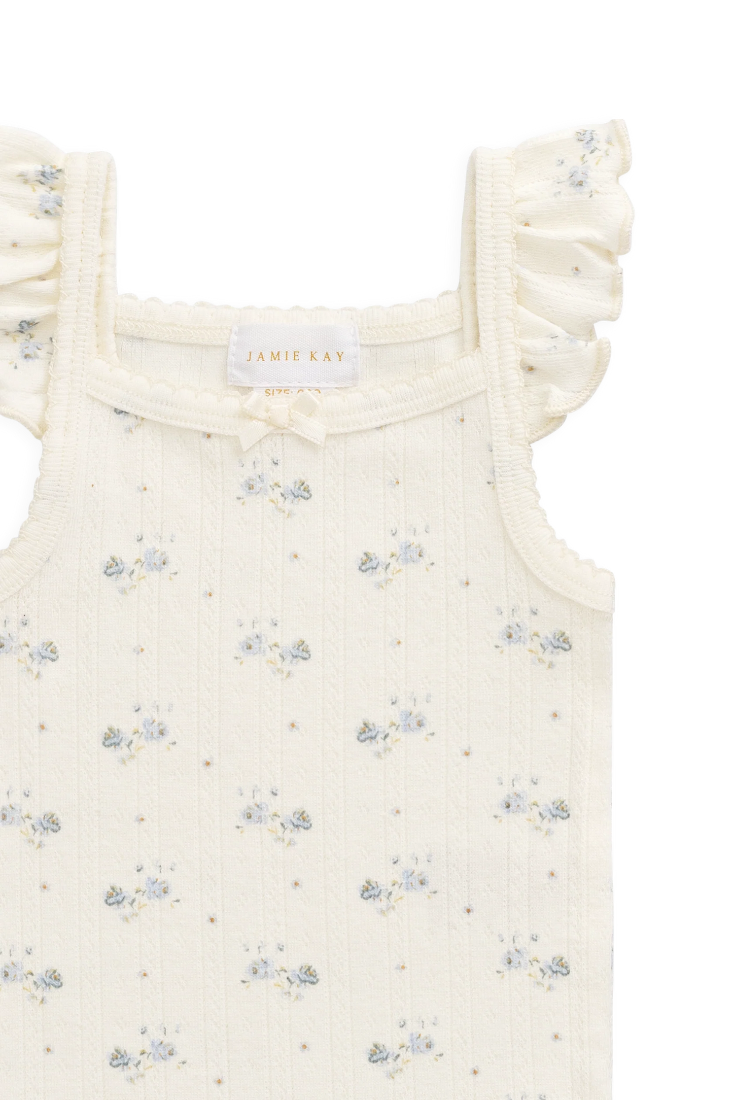 Organic Cotton Pointelle Eliane Bodysuit - Molly Blue