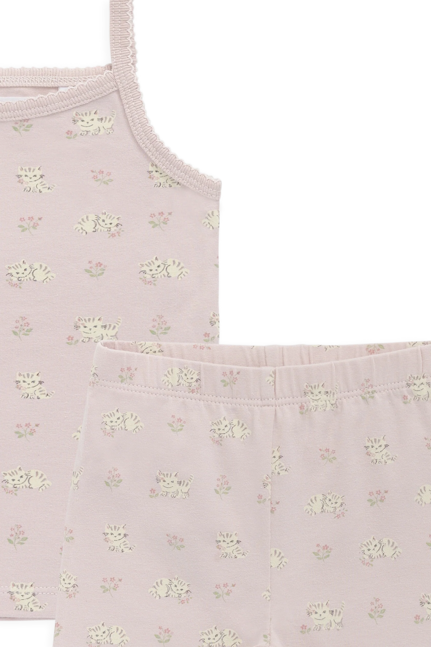 Organic Cotton Jude Singlet Pajama Set - Moon Floral Mauve