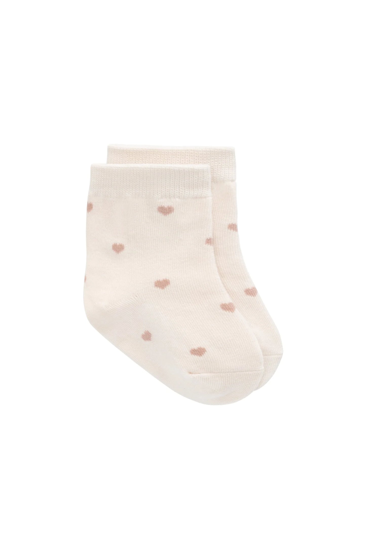 Harlow Sock - Petite Heart Jacquard - Bridal Blush