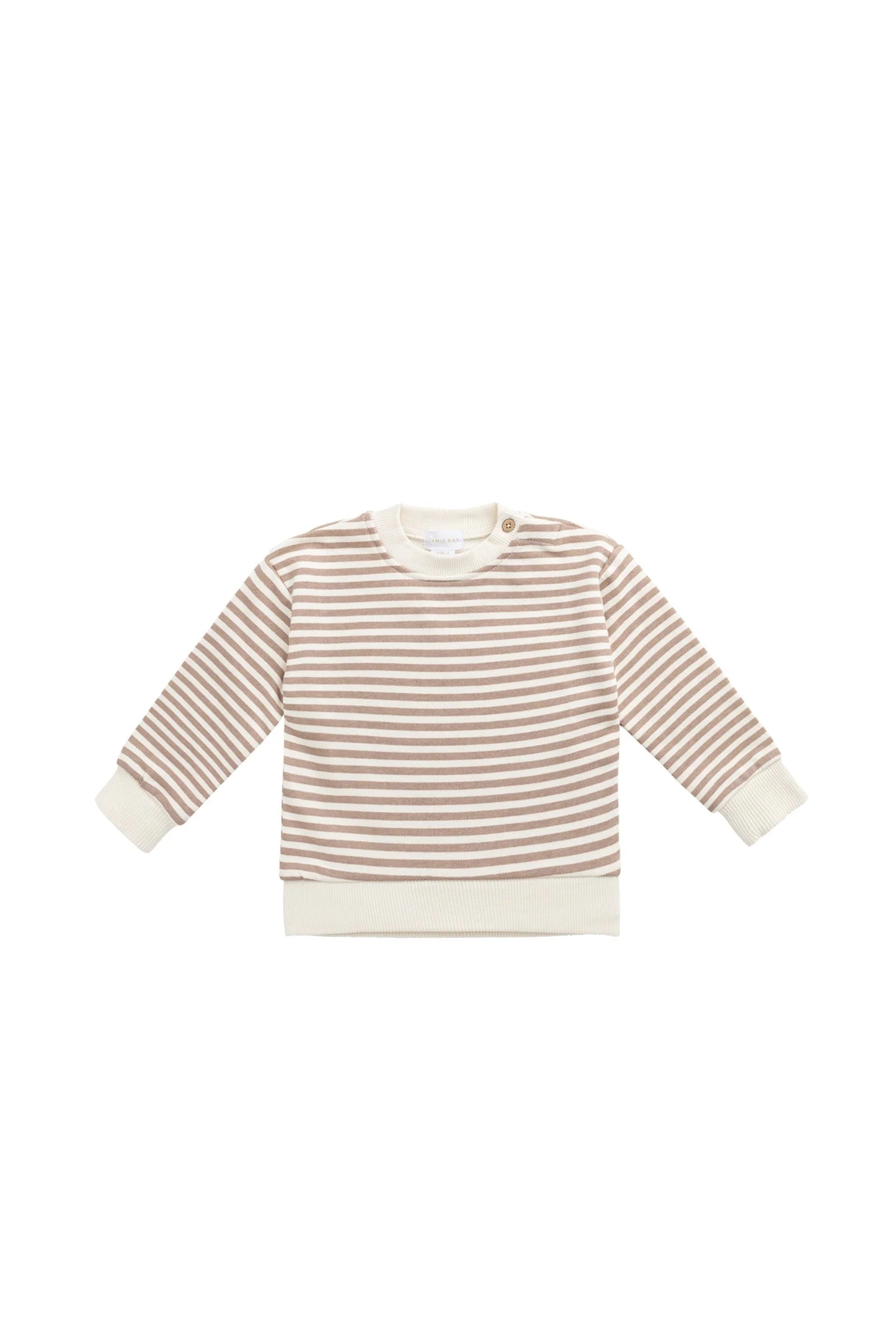 Organic Cotton Peyton Sweatshirt - Standard Stripe Carven Clay/Cloud
