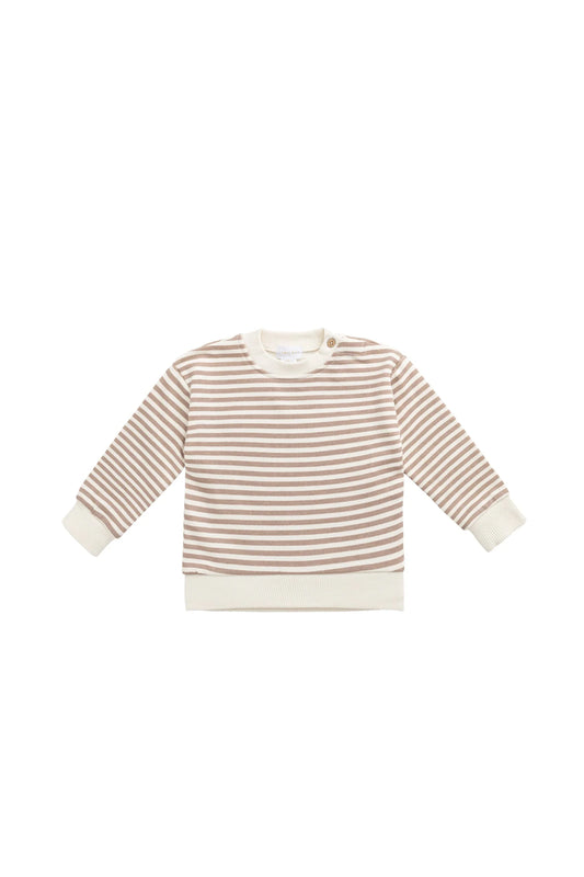 Organic Cotton Peyton Sweatshirt - Standard Stripe Carven Clay/Cloud