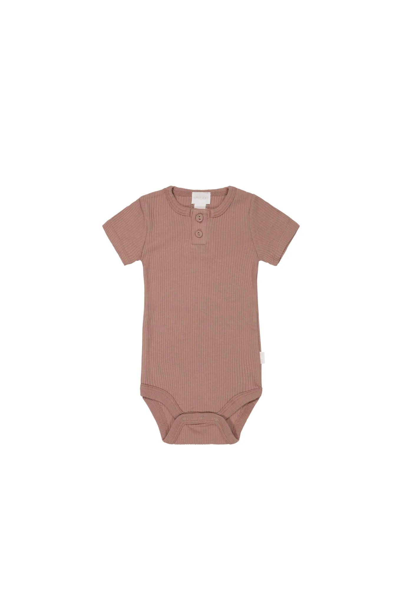 Organic Cotton Modal Darcy Rib Tee Bodysuit - Powder