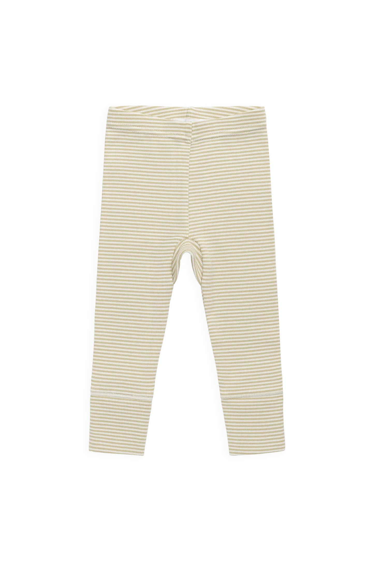 Organic Cotton Fine Rib Wiley Legging - Petite Stripe Hay/Cloud