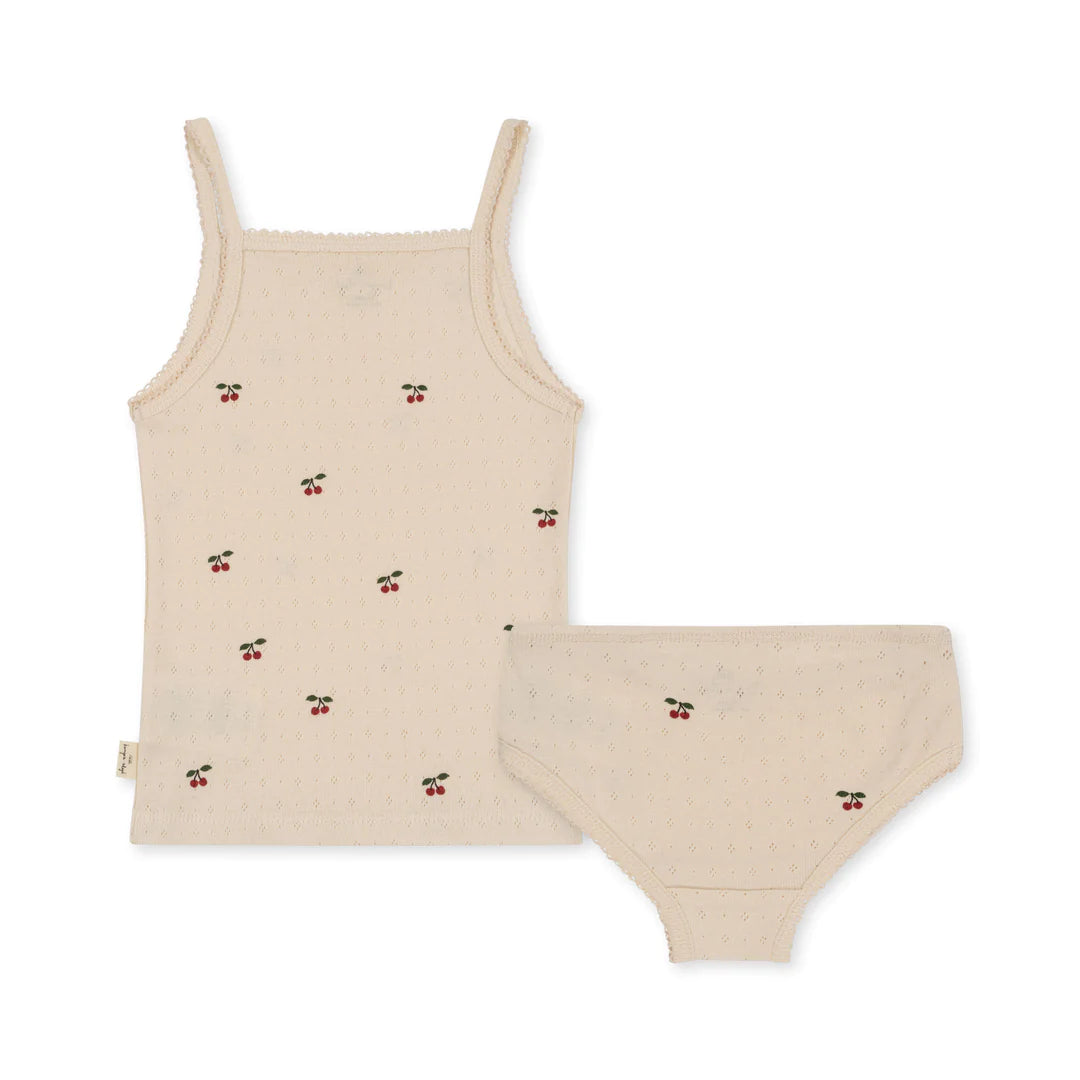 Pointelle Tank and Undies Set - Cherries