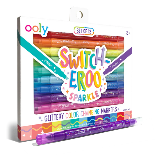 Switch-Eroo Sparkle Glittery Color Changing Markers - Set of 12