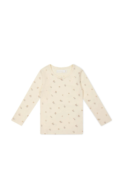 Organic Cotton Long Sleeve Top - Meredith Egret