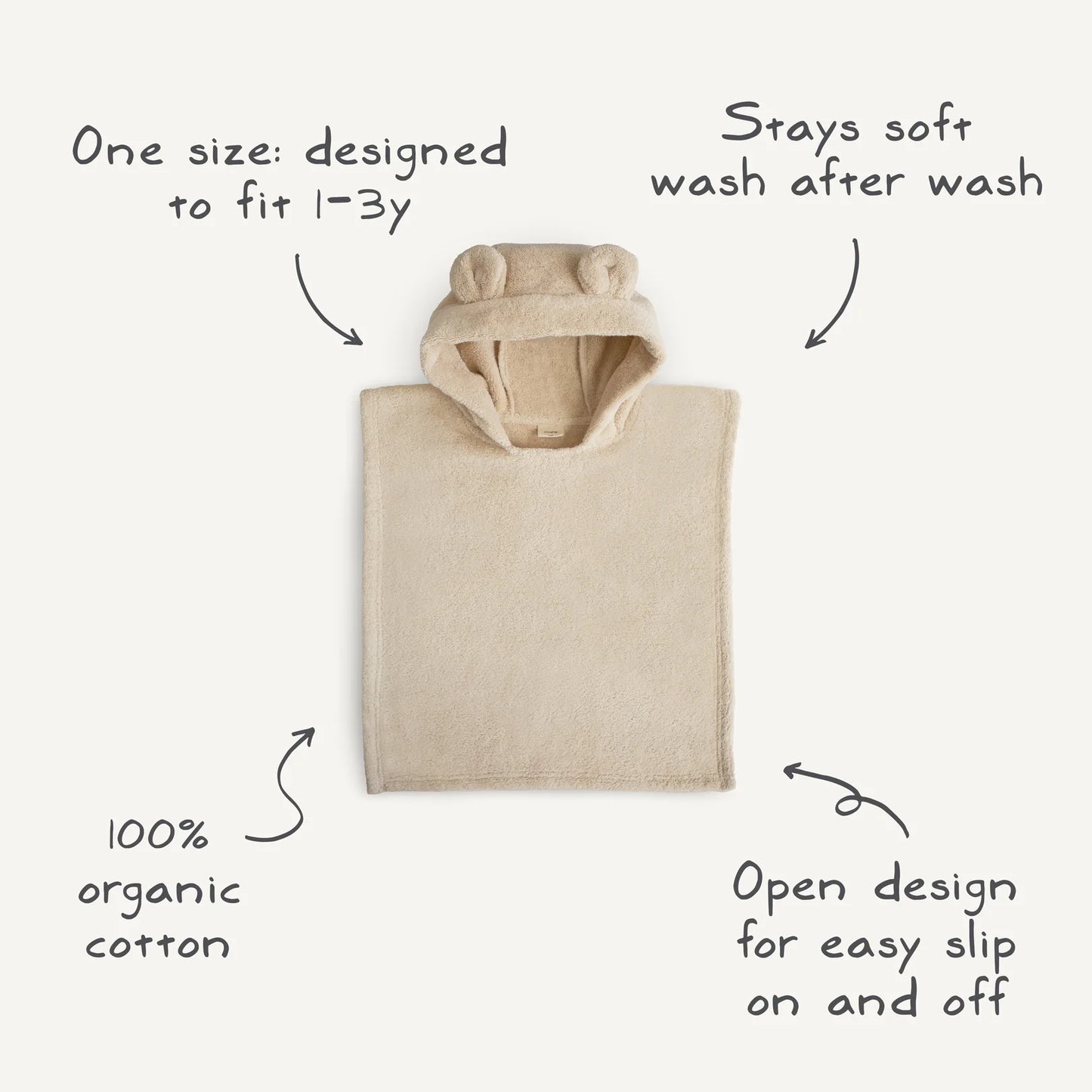 Bear Poncho Towel - Moss