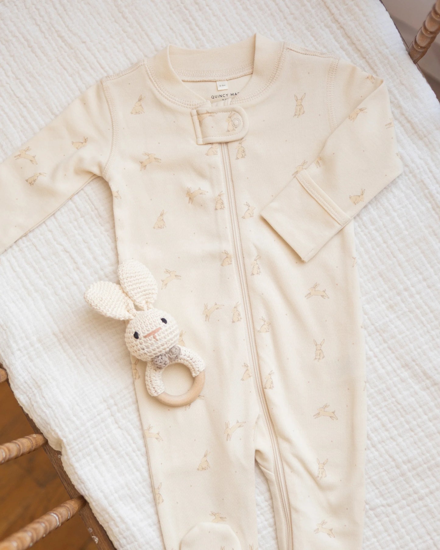 Zip Long Sleeve Sleeper Footie (Bunnies)