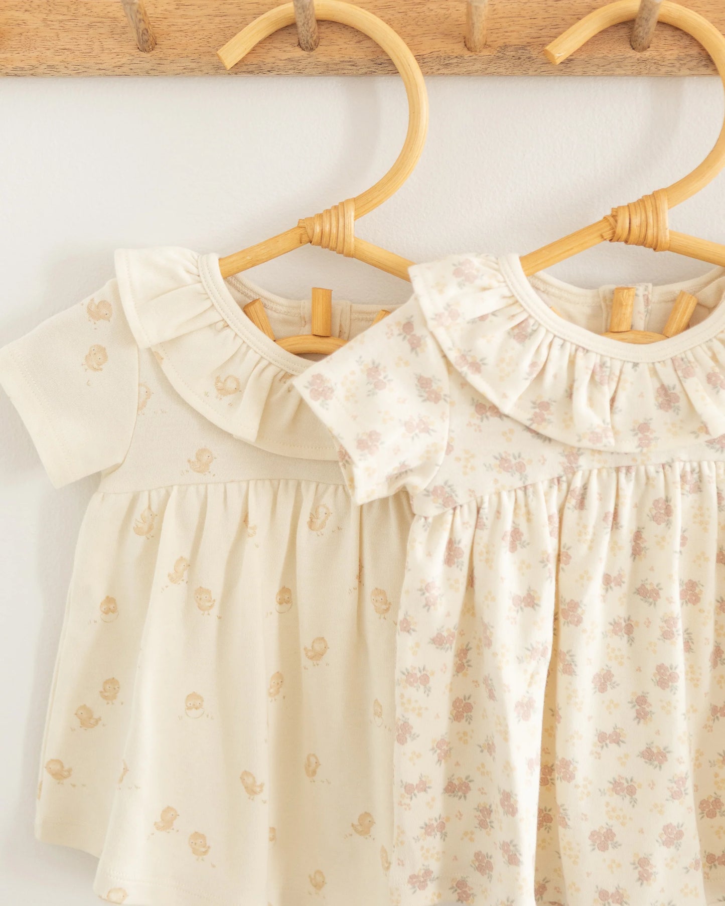 Ruffle Collar Jersey Dress (Flower Field)