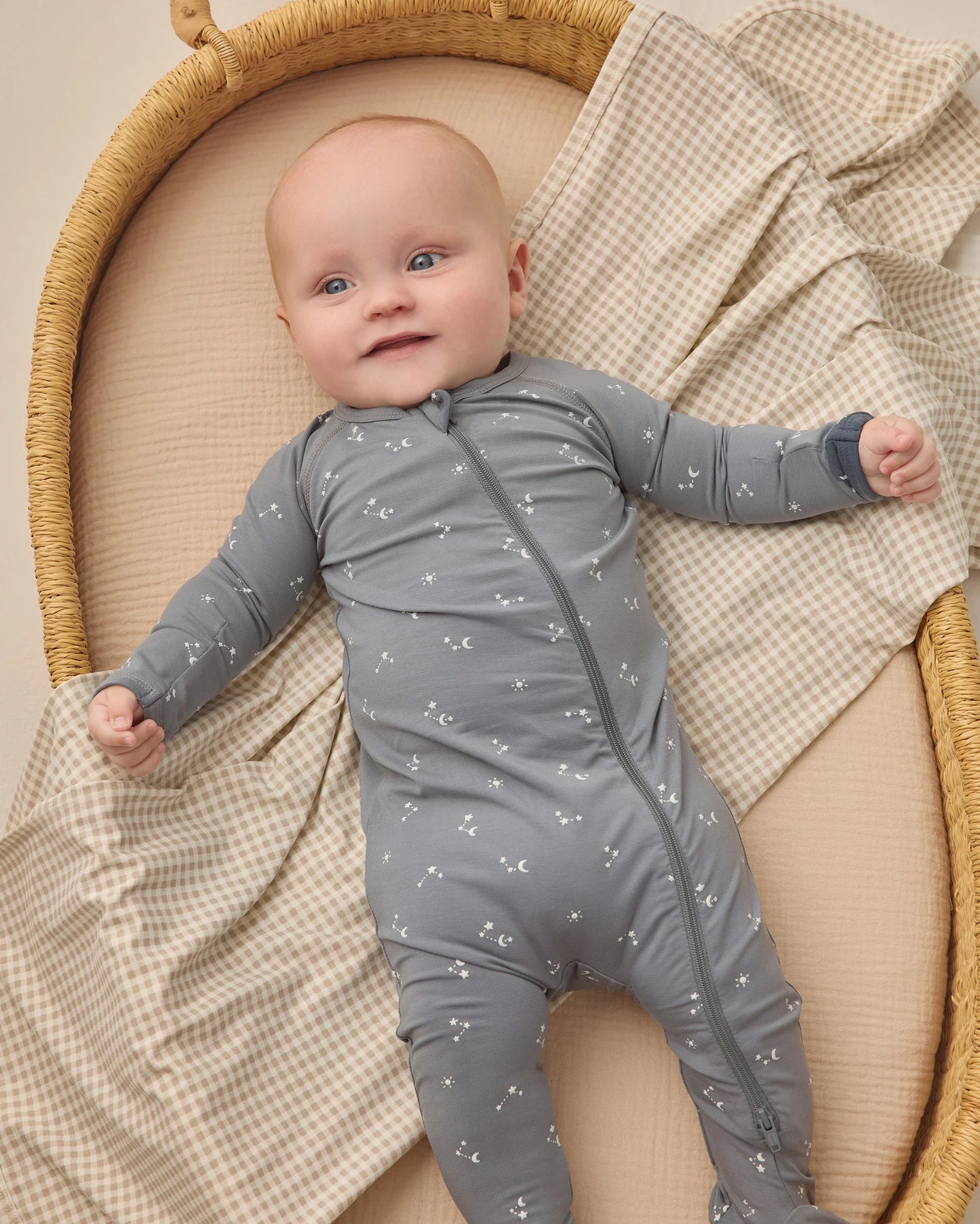Bamboo Swaddle - Oat Gingham