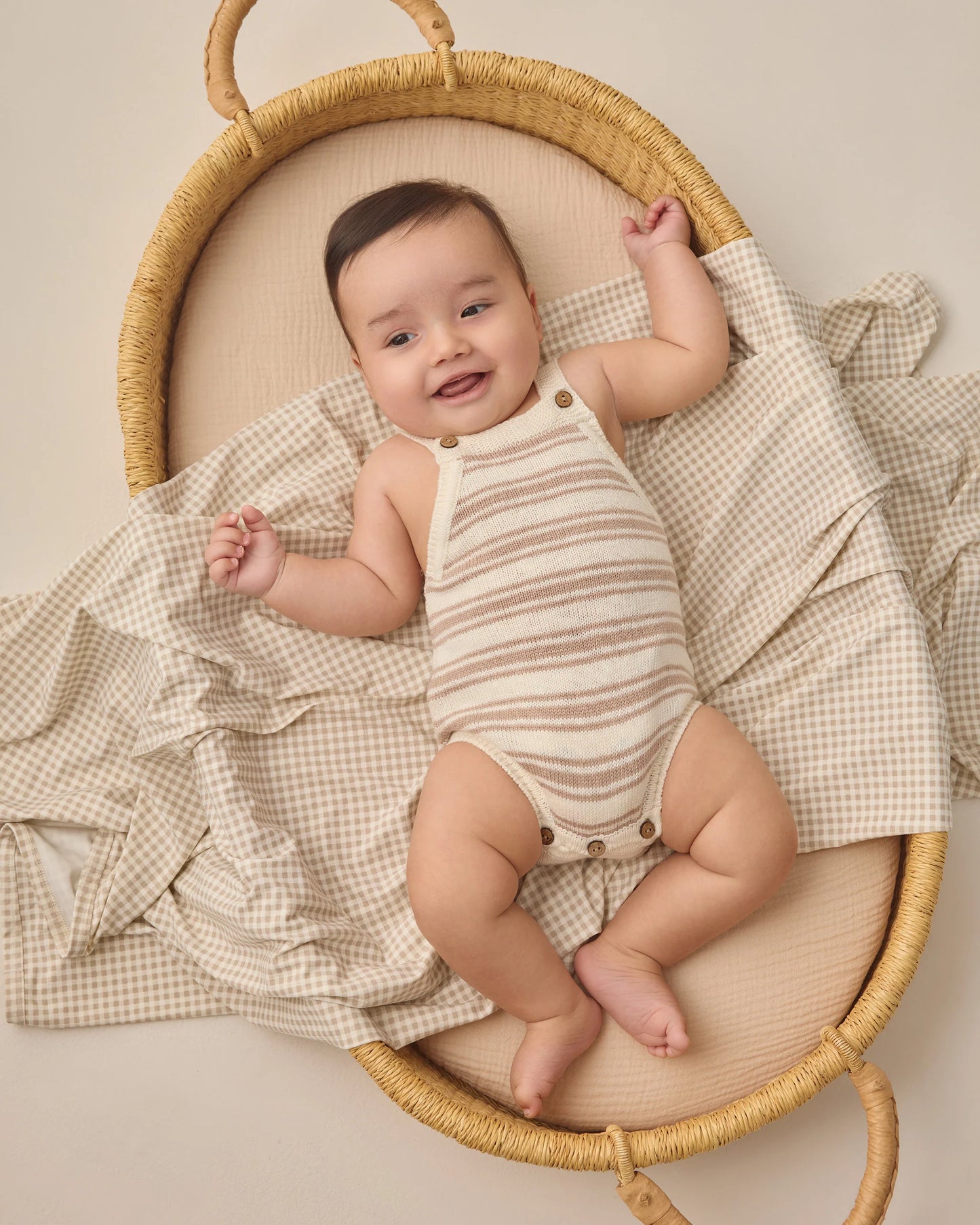 Bamboo Swaddle - Oat Gingham