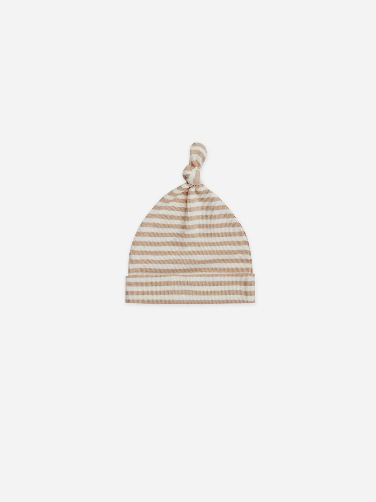 Knotted Baby Hat | Latte Stripe