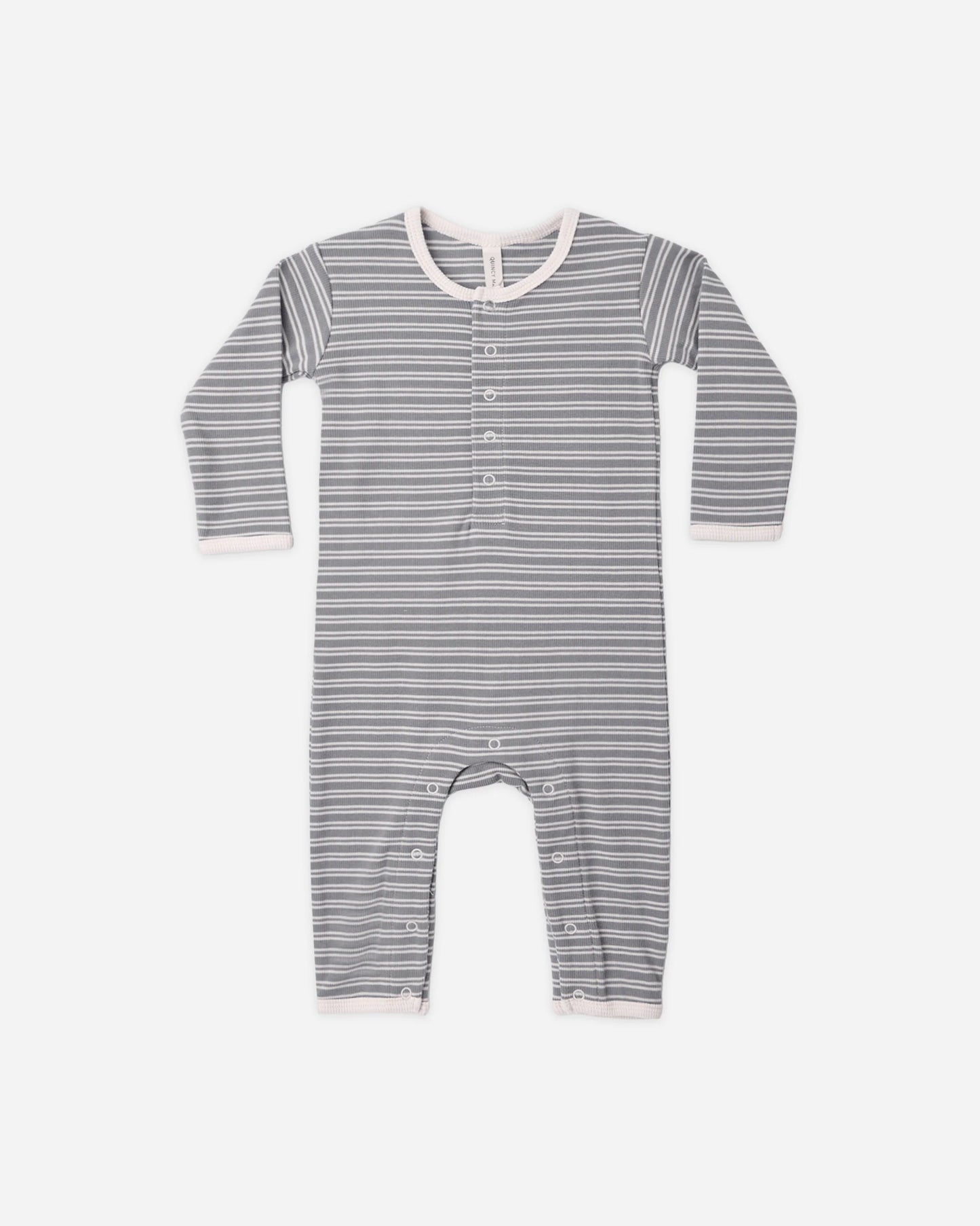Ribbed Baby Jumpsuit Slate Microstripe
