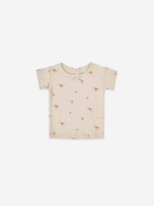 Pointelle Tee | Ditsy Clay