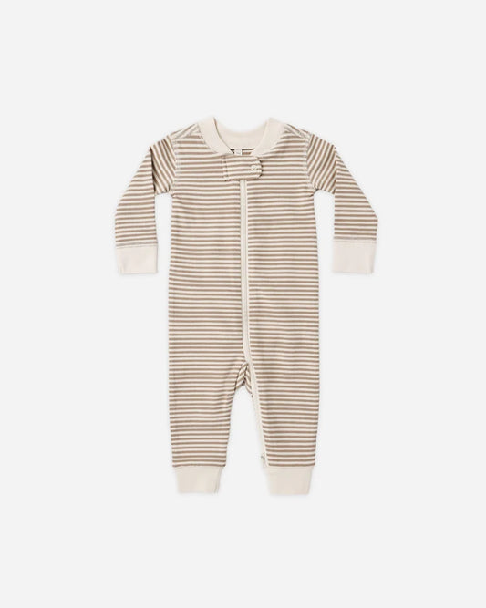 Zip Long Sleeve Sleeper Almond Stripe