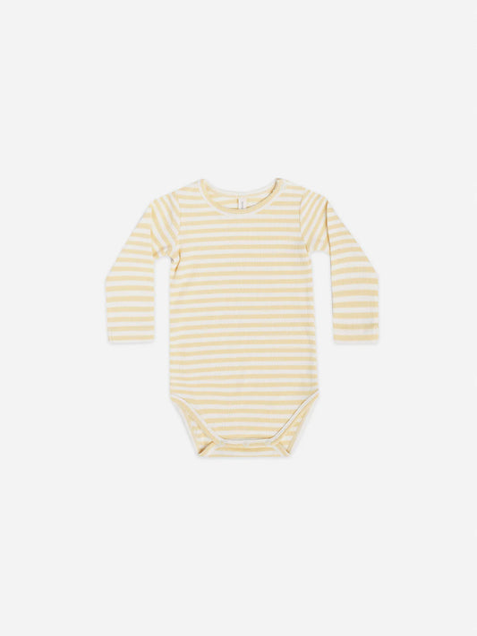 Ribbed Bodysuit | Yellow Stripe