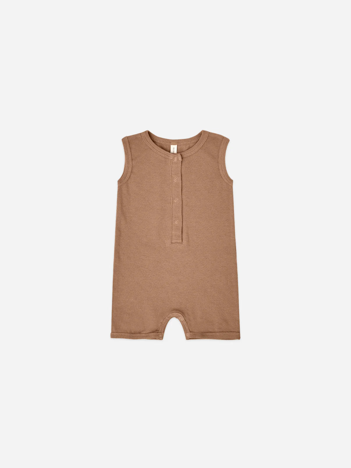 ribbed henley romper | clay