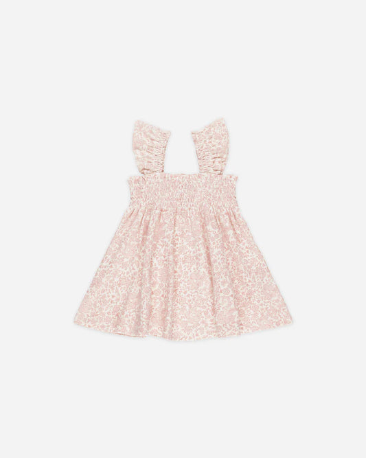 Smocked Jersey Dress || Pink Blossom