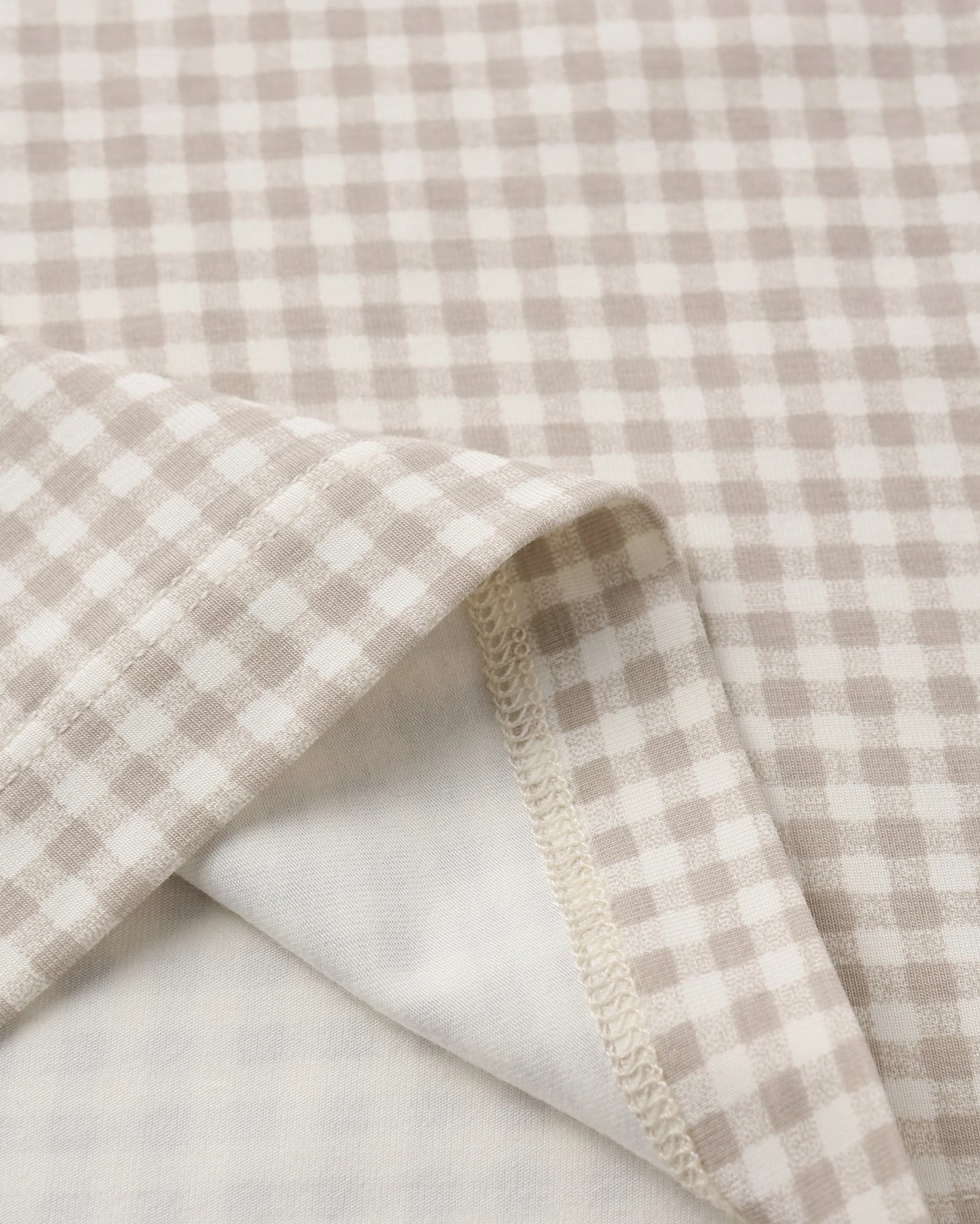 Bamboo Short Sleeve Pajama Set - Oat GIngham