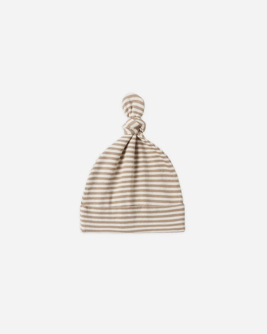 Knotted Baby Hat Almond Stripe