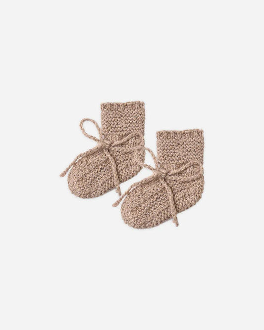 Knit Booties Heathered Almond