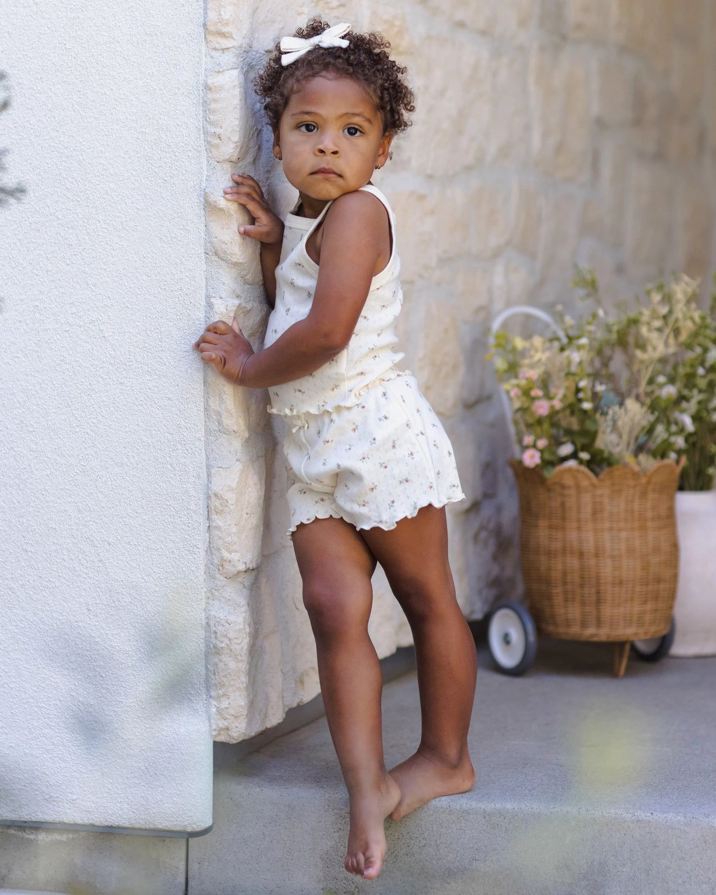 Pointelle Tank + Shortie Set (Petit Fleur)