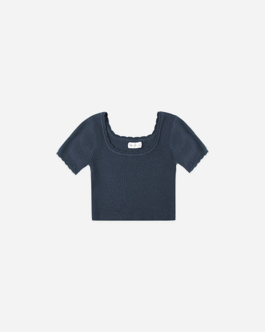 Scallop Tee || Navy