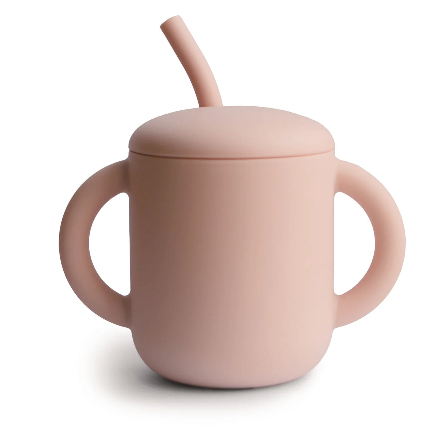 Silicone Training Cup + Straw | Blush