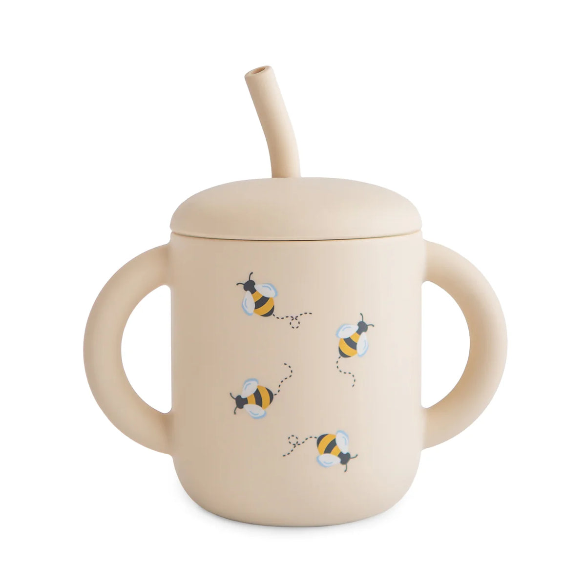 Silicone Training Cup + Straw - Bees