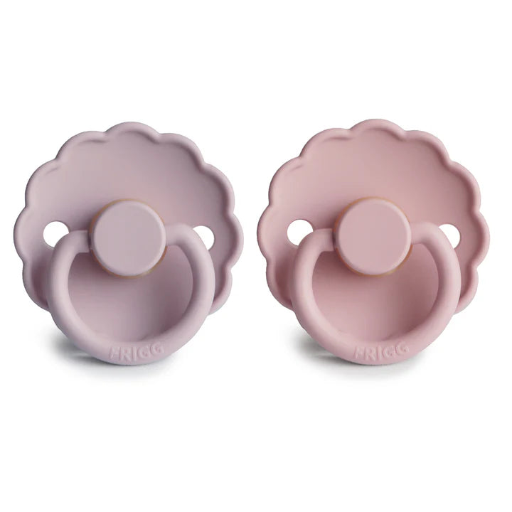 Daisy Natural Rubber Pacifier 2-Pack | Baby Pink/Soft Lilac