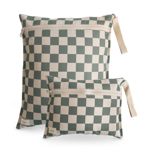 Water Resistant Wet Bag (Olive Check)