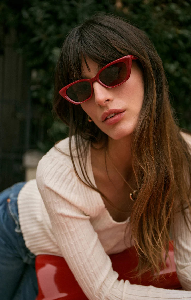 Staycation Polarized Sunglasses (Merlot/Brown)