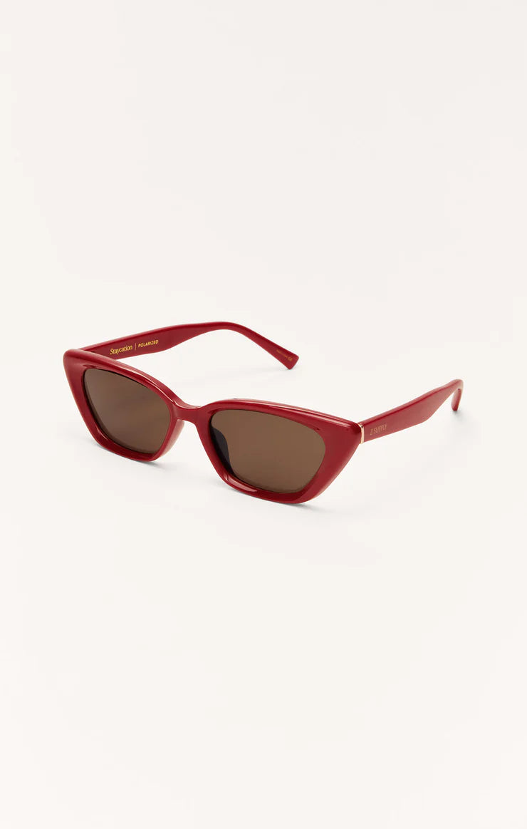 Staycation Polarized Sunglasses (Merlot/Brown)