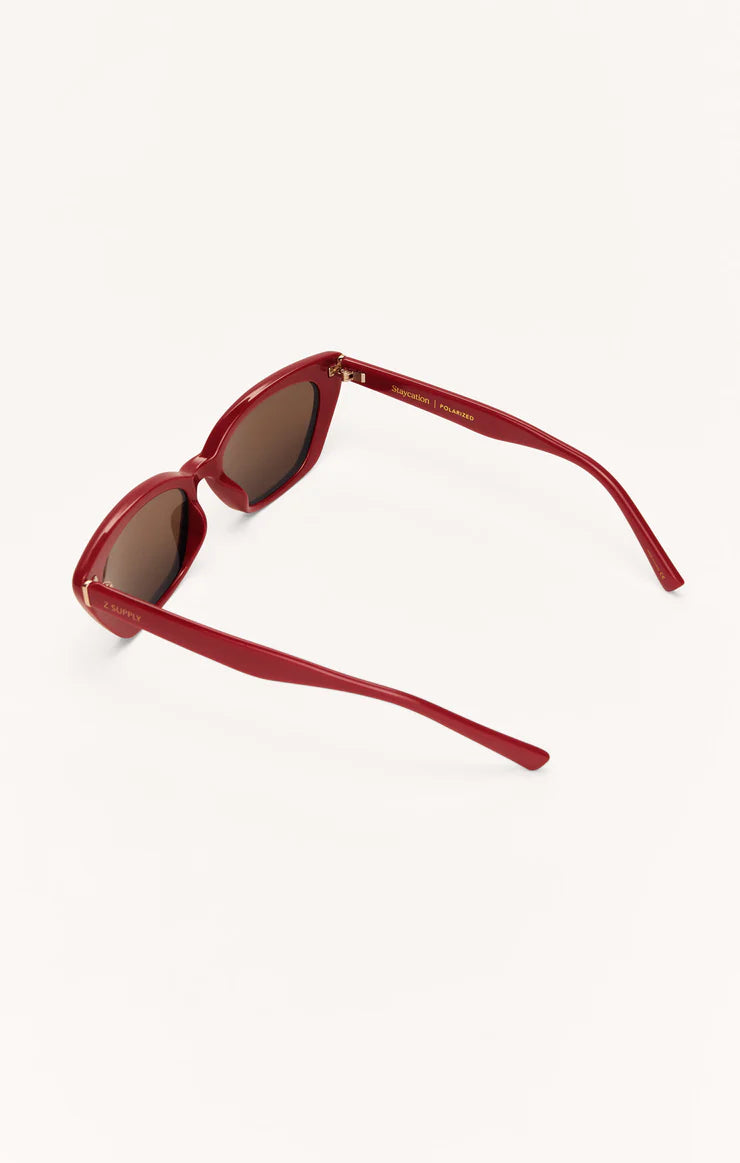 Staycation Polarized Sunglasses (Merlot/Brown)