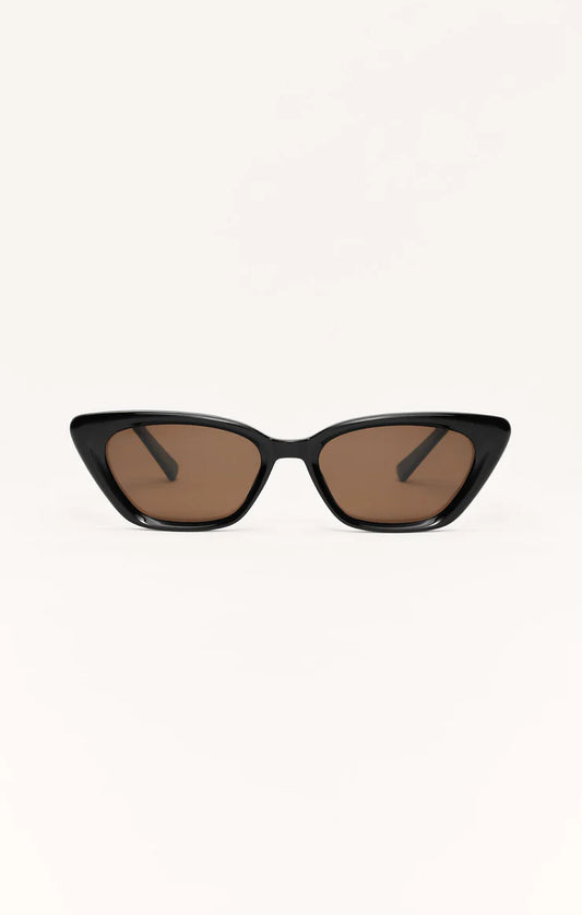 Staycation Polarized Sunglasses ( Polished Black - Brown)