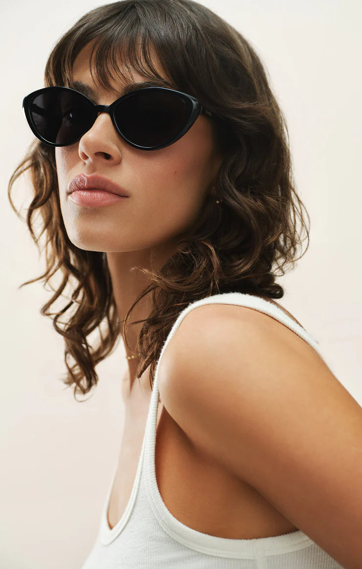 Nouveau Polarized Sunglasses - Polished Black / Grey