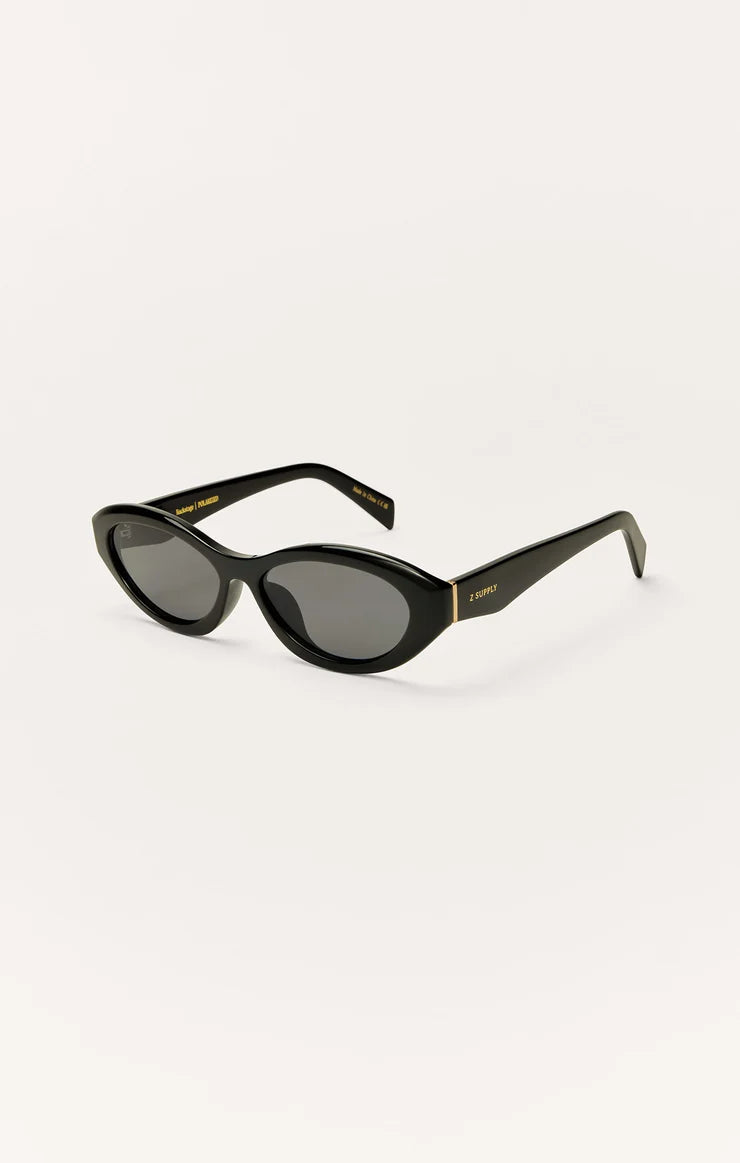 Polished Black + Grey Backstage Polarized Sunglasses