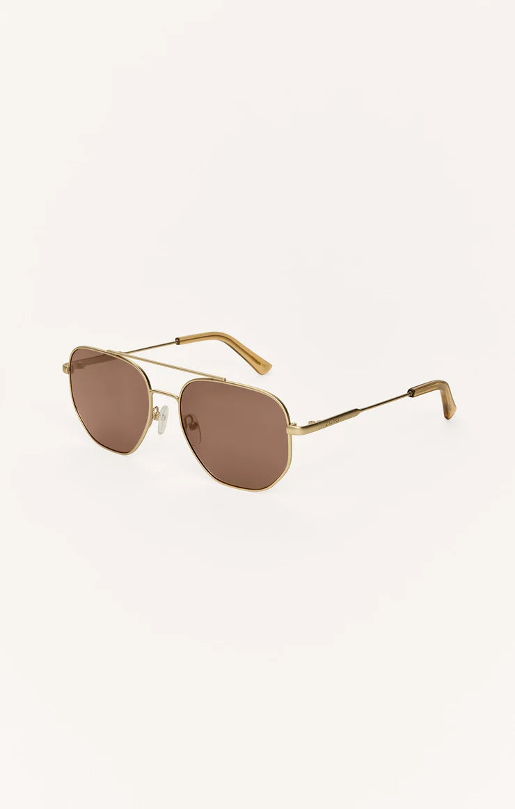 Satin Gold - Brown Highway Polarized Sunglasses