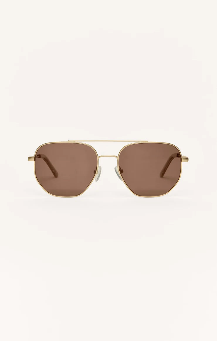 Satin Gold - Brown Highway Polarized Sunglasses