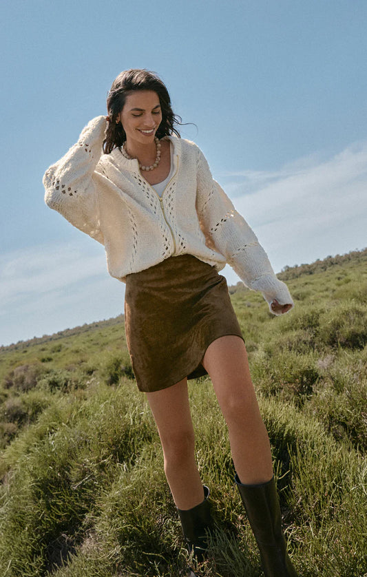 Sundance Zip-Up Sweater Jacket (Crystal)