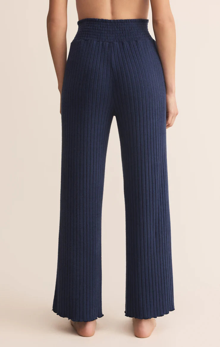 Dawn Smocked Rib Pant (Blue Sapphire)