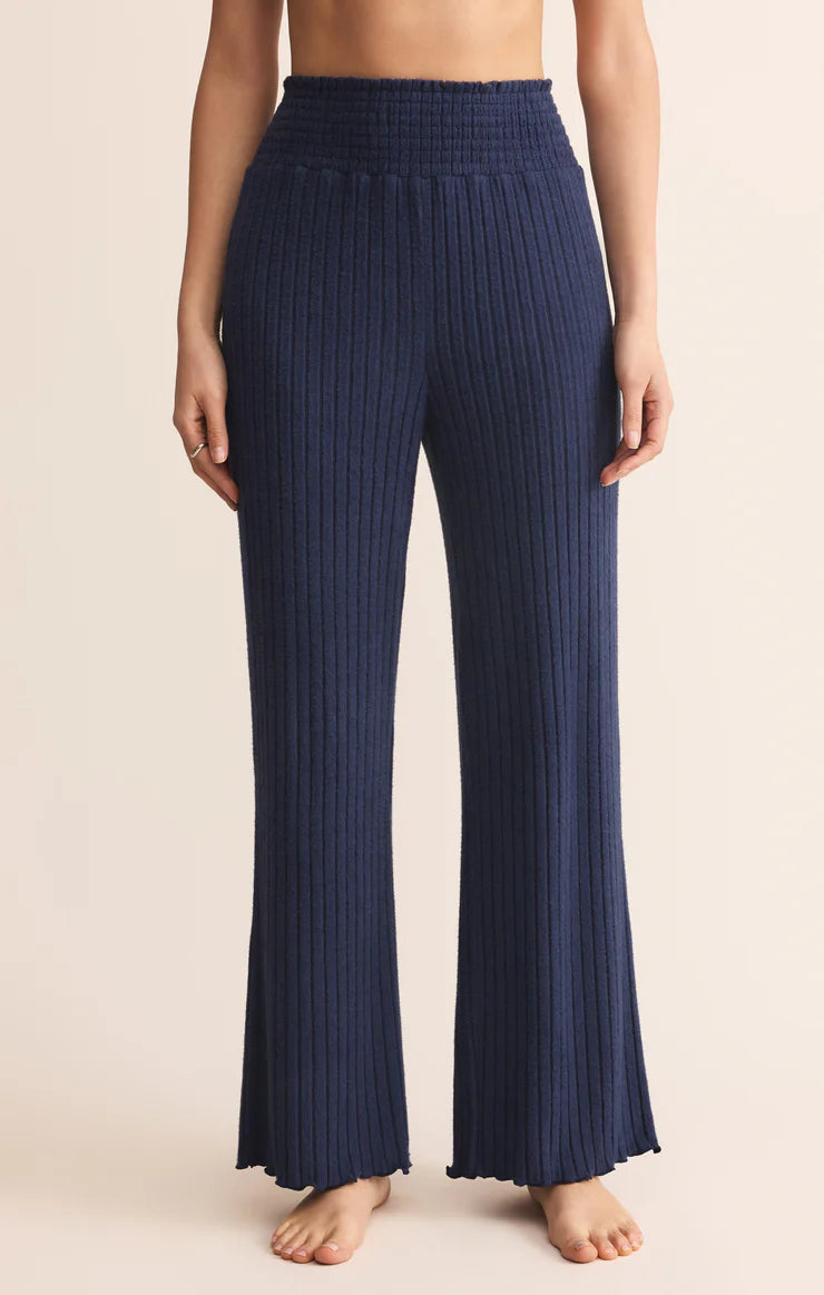Dawn Smocked Rib Pant (Blue Sapphire)