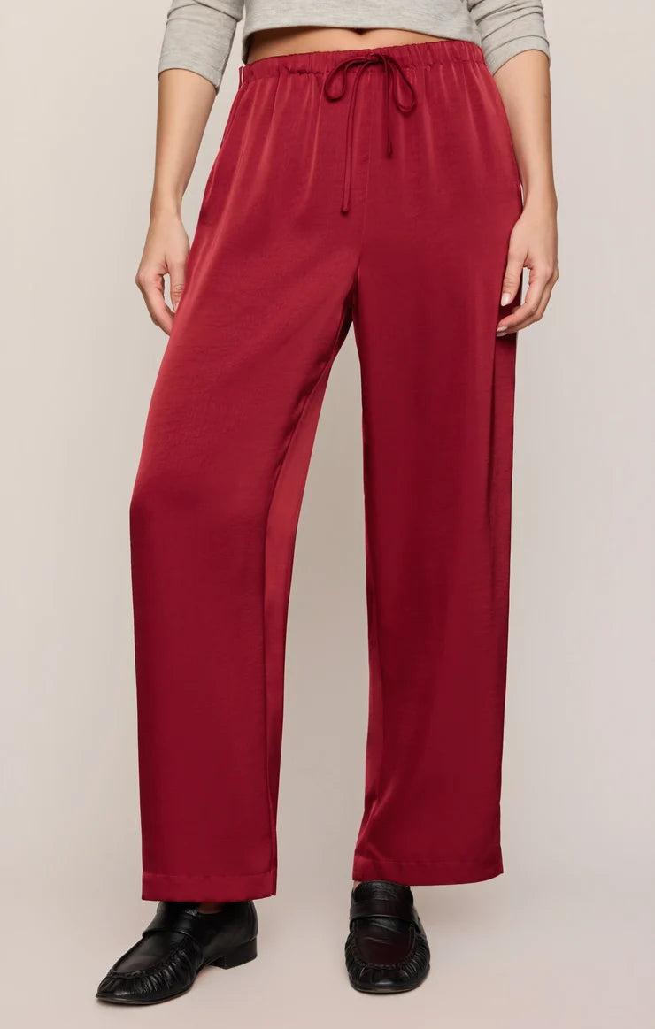 Red Dahlia In Stride Satin Track Pant