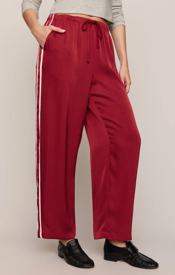Red Dahlia In Stride Satin Track Pant