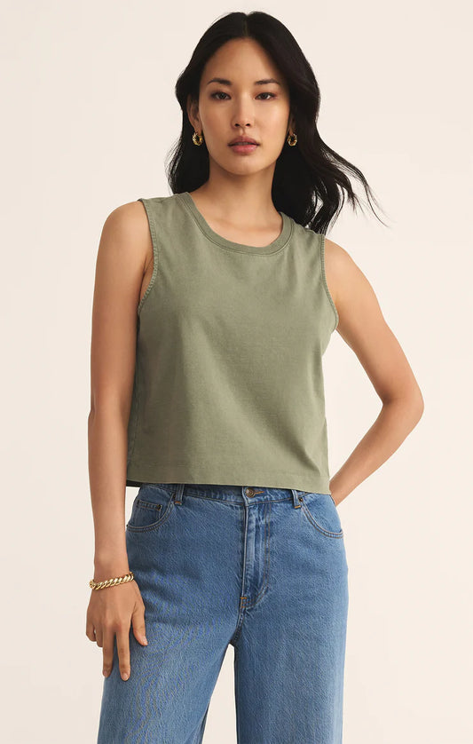 Sloane Cotton Jersey Tank (Avocado)