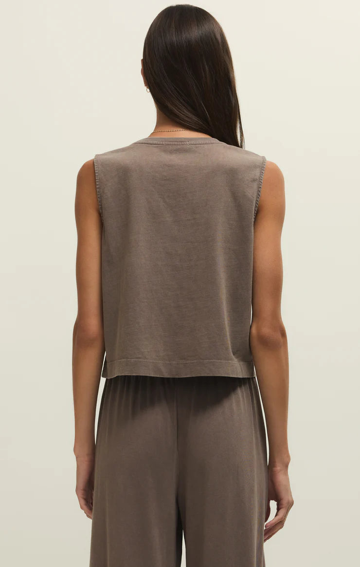 Sloane Cotton Jersey Tank (Perfectly Taupe)
